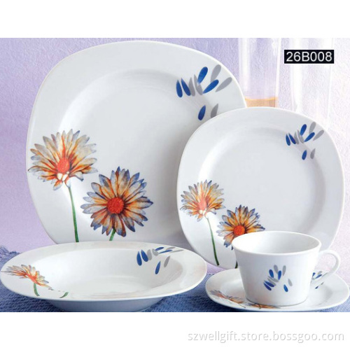 20PCS Porcelain Square Dinner Set (SET26B008)